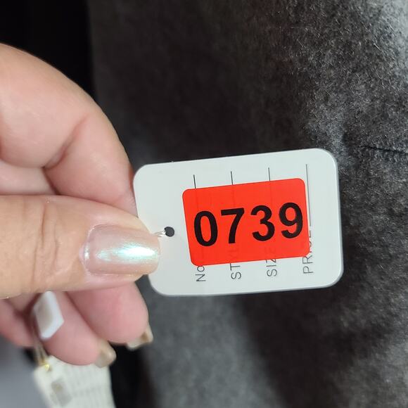 Zara Basic double breasted Gray wool coat womens Sz Small minimalistic classic - Picture 13 of 13